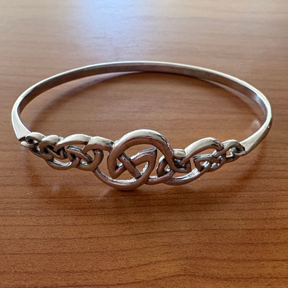 Silver Celtic Knot Bangle Bracelet